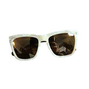 Illesteva Los Feliz C5 Sunglasses Cream Marble Tortoise Handmade Italy 55-19-145
